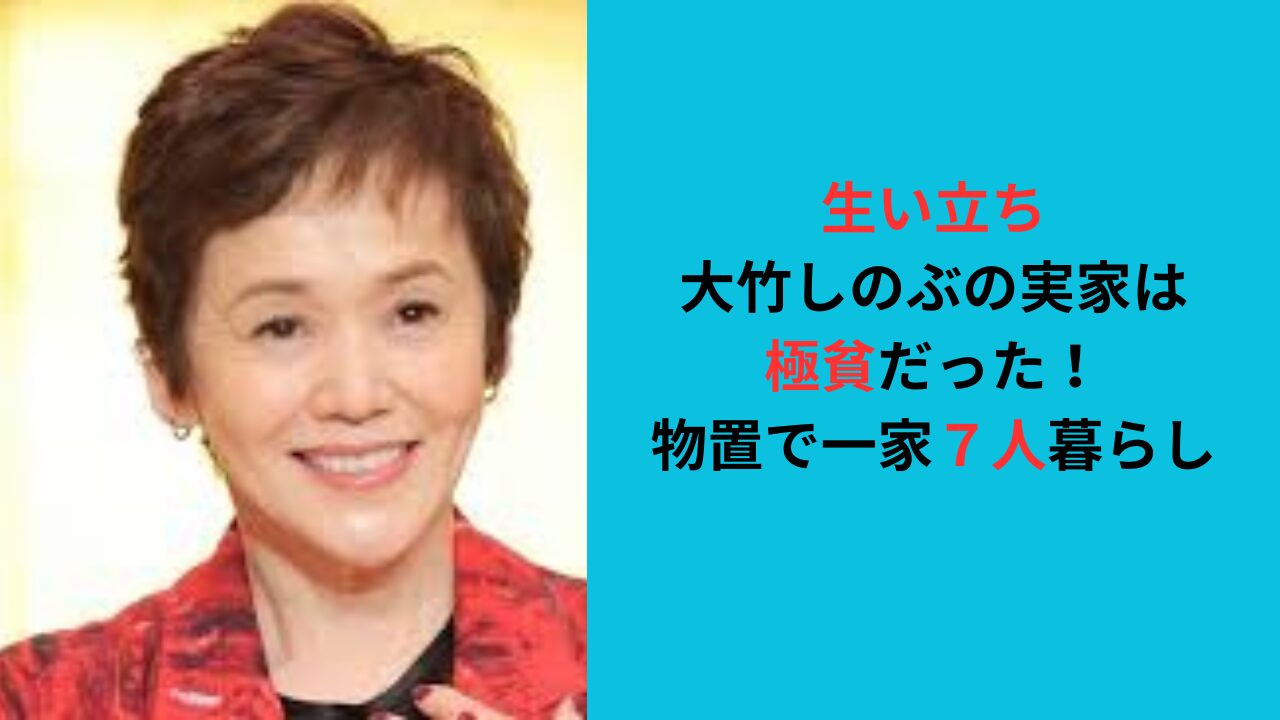 【生い立ち】大竹しのぶの実家は極貧！1家７人物置で暮らしだった！