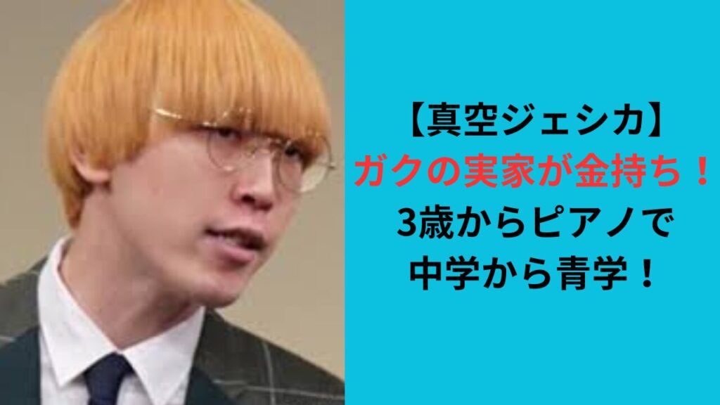 【真空ジェシカ】ガクの実家が金持ち！3歳からピアノで中学から青学！