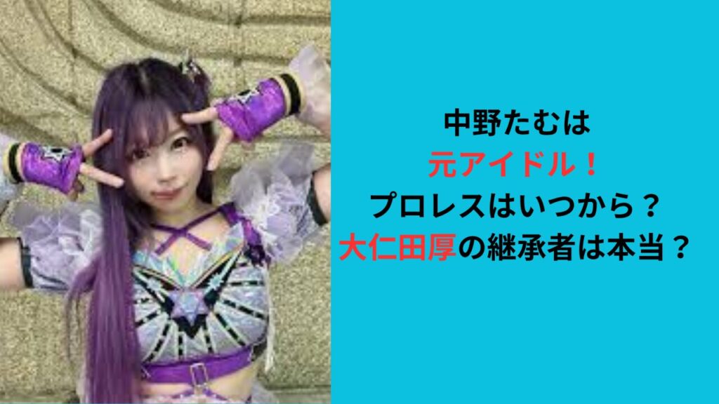 中野たむは元アイドル！プロレスラーはいつから？大仁田厚の継承者!?