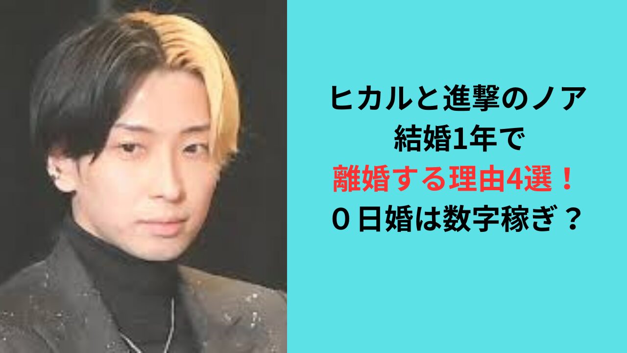【ヒカルと進撃のノア】 結婚1年で離婚する理由4選！ビジネス婚？